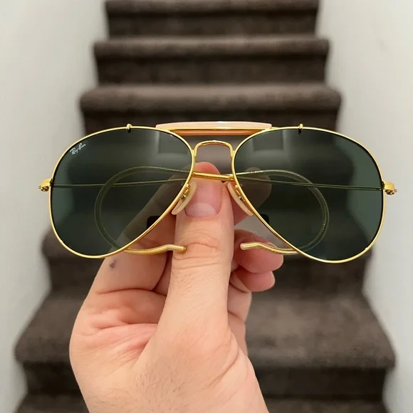 NEW Ray-Ban Outdoorsman Gold Frame Green Classic G-15 RB3030 58mm ADJUSTABLE - Picture 2 of 6